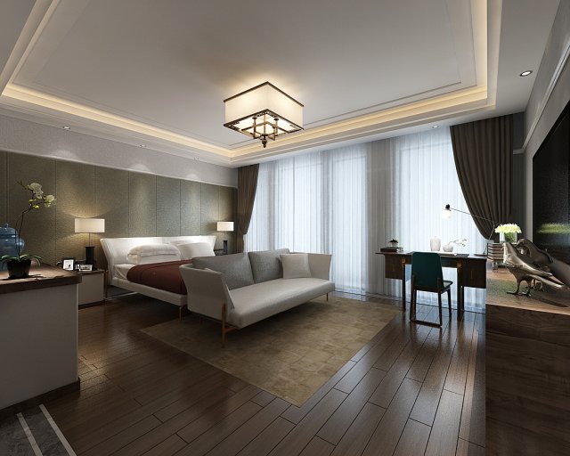 bedroom hotel suites designed a complete 59 3D Model .c4d .max .obj .3ds .fbx .stl .blend 