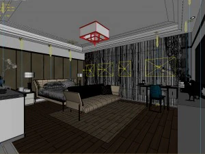 bedroom hotel suites designed a complete 59 3D Model
