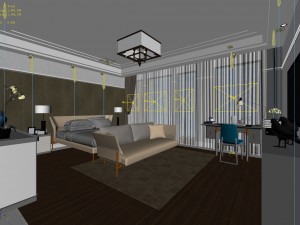 bedroom hotel suites designed a complete 59 3D Model
