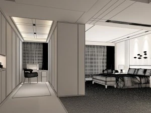 bedroom hotel suites designed a complete 60 3D Model