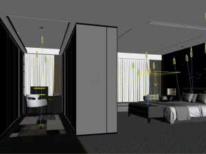 bedroom hotel suites designed a complete 60 3D Model