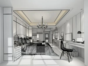 bedroom hotel suites designed a complete 61 3D Model