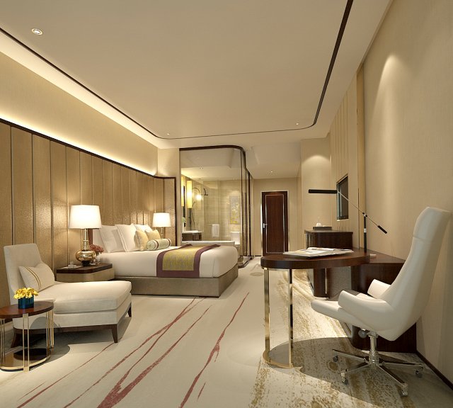 bedroom hotel suites designed a complete 63 3D Model .c4d .max .obj .3ds .fbx .stl .blend 