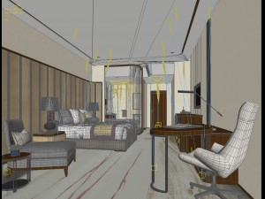 bedroom hotel suites designed a complete 63 3D Model