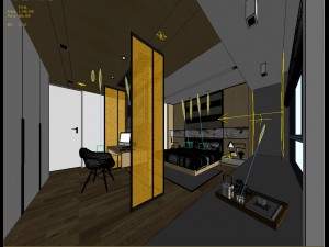 bedroom hotel suites designed a complete 64 3D मॉडल