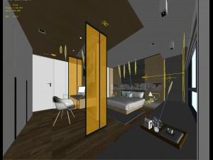 bedroom hotel suites designed a complete 64 3D मॉडल