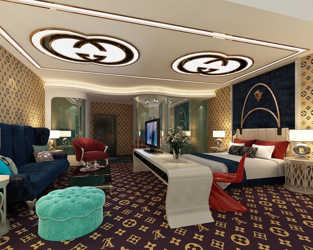 bedroom hotel suites designed a complete 65 3D Model .c4d .max .obj .3ds .fbx .stl .blend 