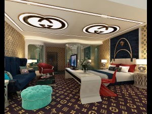 침실 호텔 스위트는 전체 65개를 디자인했습니다. 3D 모델