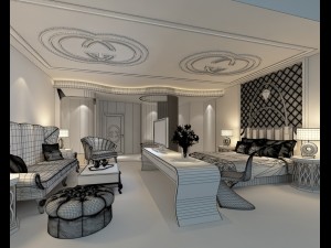 bedroom hotel suites designed a complete 65 3D Model