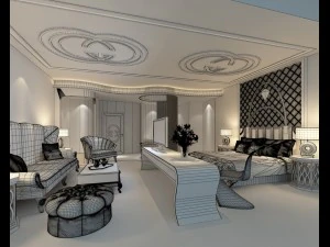 bedroom hotel suites designed a complete 65 3D Model
