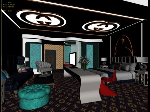 bedroom hotel suites designed a complete 65 3D Model