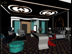 bedroom hotel suites designed a complete 65 3D Model