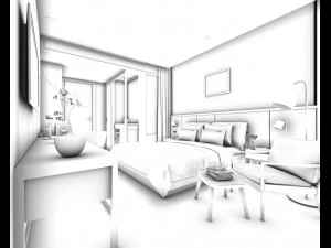 bedroom hotel suites designed a complete 66 3D Model
