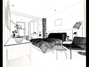 bedroom hotel suites designed a complete 66 3D Model