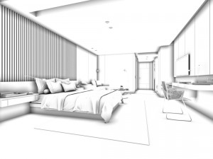 bedroom hotel suites designed a complete 67 3D 모델