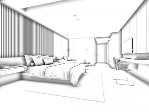 bedroom hotel suites designed a complete 67 3D Model