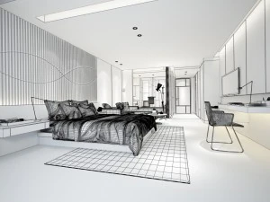 bedroom hotel suites designed a complete 67 3D Model