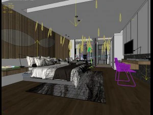 bedroom hotel suites designed a complete 67 3D Model