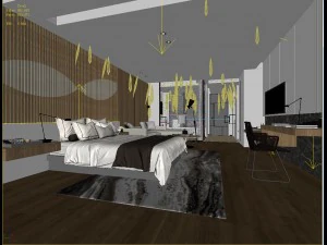 bedroom hotel suites designed a complete 67 3D Model