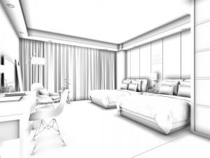 bedroom hotel suites designed a complete 68 3D मॉडल