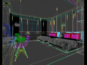 bedroom hotel suites designed a complete 68 3D मॉडल