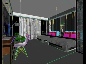 bedroom hotel suites designed a complete 68 3D Model
