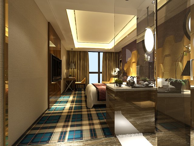 bedroom hotel suites designed a complete 71 3D Model .c4d .max .obj .3ds .fbx .stl .blend 