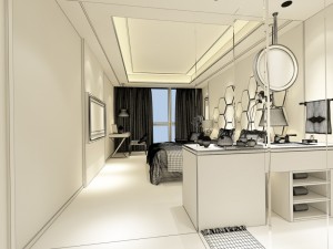 bedroom hotel suites designed a complete 71 3D Model