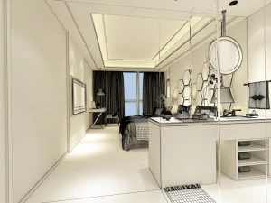 bedroom hotel suites designed a complete 71 3D Model