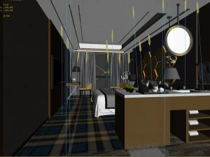 bedroom hotel suites designed a complete 71 3D Model