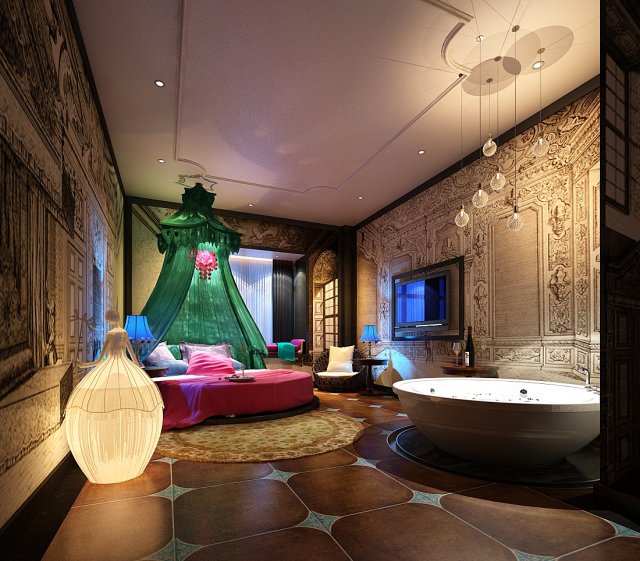 bedroom hotel suites designed a complete 72 3D मॉडल .c4d .max .obj .3ds .fbx .stl .blend