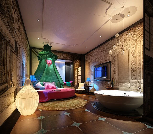 bedroom hotel suites designed a complete 72 3D Model .c4d .max .obj .3ds .fbx .stl .blend 