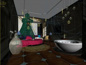 bedroom hotel suites designed a complete 72 3D Model