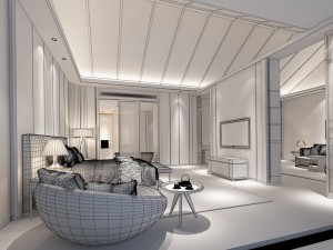bedroom hotel suites designed a complete 73 3D Model