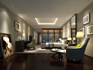 침실 호텔 스위트는 전체 76개를 디자인했습니다. 3D 모델