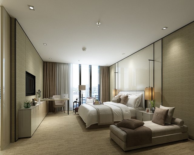 bedroom hotel suites designed a complete 77 3D Модель .c4d .max .obj .3ds .fbx .stl .blend 