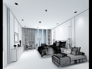 bedroom hotel suites designed a complete 77 3D Модель