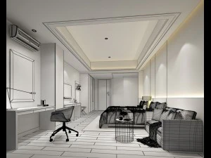 bedroom hotel suites designed a complete 78 3D Model