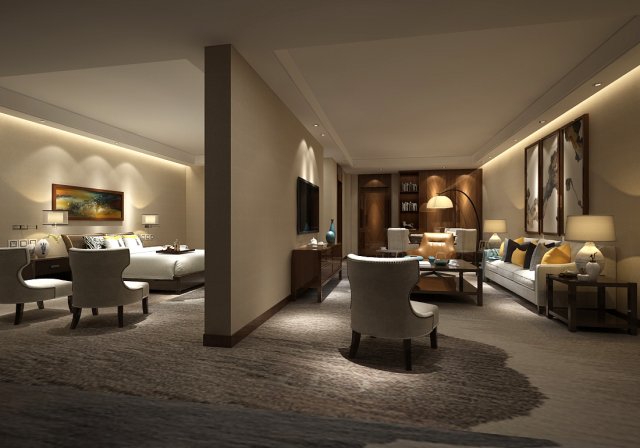 bedroom hotel suites designed a complete 79 Modelo 3D .c4d .max .obj .3ds .fbx .stl .blend