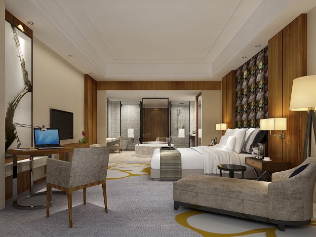 bedroom hotel suites designed a complete 83 3D Model .c4d .max .obj .3ds .fbx .stl .blend 