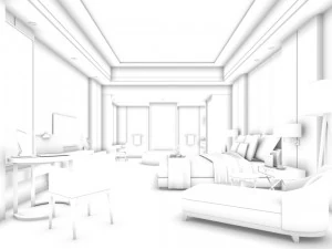 bedroom hotel suites designed a complete 83 3D Model