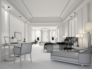 bedroom hotel suites designed a complete 83 3D Model