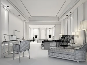 bedroom hotel suites designed a complete 83 3D Model