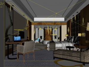 bedroom hotel suites designed a complete 83 3D Model
