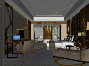 bedroom hotel suites designed a complete 83 3D Model