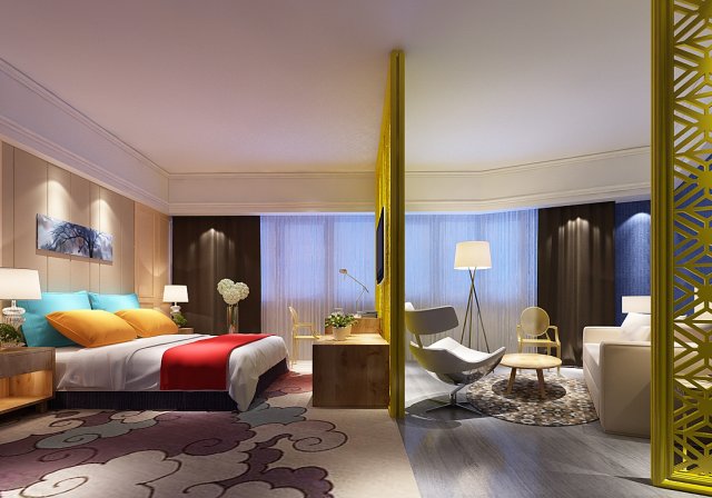 bedroom hotel suites designed a complete 84 Modèle 3D .c4d .max .obj .3ds .fbx .stl .blend 