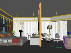 bedroom hotel suites designed a complete 84 3D Model