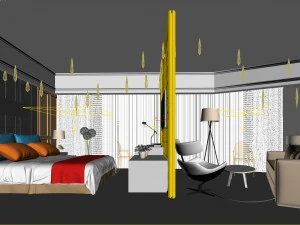 bedroom hotel suites designed a complete 84 3D Model