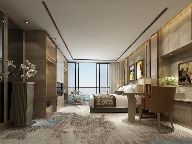 bedroom hotel suites designed a complete 87 3D Модель .c4d .max .obj .3ds .fbx .stl .blend 