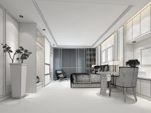 bedroom hotel suites designed a complete 87 3D Model